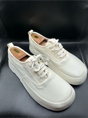 Ambush Minimalist Leather and Rubber White Platform Sneakers EU44
